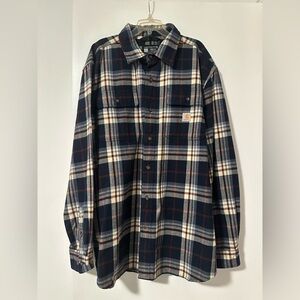 Like New Men’s Carhartt Flannel Button Up Work Shirt Size L